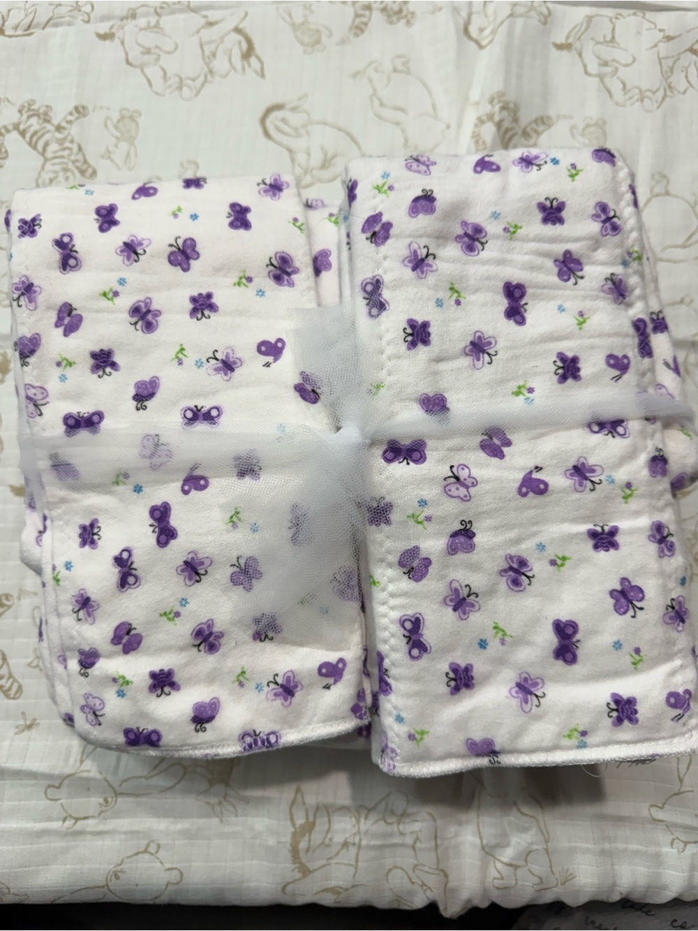Purple Butterfly Baby blanket set
